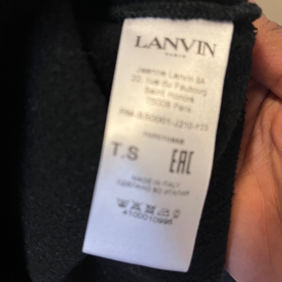 LANVIN PARIS LOGO EMBROIDERED SWEATSHIRT IN BLACK - Picture 4 of 5